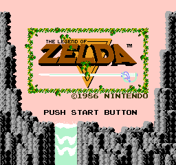 Legend of Zelda title screen for NES